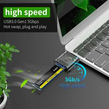 M2 SSD калъф SATA шаси високоскоростен USB 3.0 адаптер 5Gbps Gen 1 SSD дискова кутия външно затваряне твърд диск за PC твърд външен