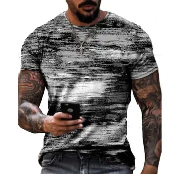 Летни графити 3D печат Мъжка тениска Улична мода Забавно кръгло деколте къс ръкав Топ случайни хлабав извънгабаритни дрехи 6XL