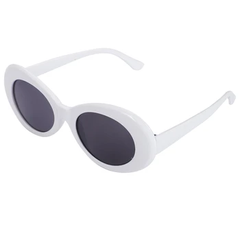 3X Реколта овални слънчеви очила жени ретро слънчеви очила мъж мода женски мъжки очилаuv400 слънце стъкло бяло S17022