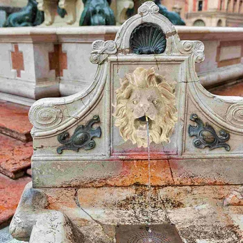 Lion Head фонтан стена монтиране фонтан дюза декоративен фонтан вода спрей дюза градина поливане орнамент езерце