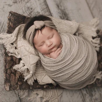 Soft Nylon Knotted Baby Headband Wide Turban Infant Head Wraps Newborn Hair Accessories for Summer Baby Girls 35 цвята JFNY203