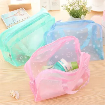 1Pc 5 цвята нов водоустойчив PVC прозрачна чанта за съхранение цвете PVC козметична чанта пътуване баня тоалетна грим чанта голям обем