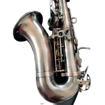 Продажби Нов S-991 извит сопран саксофон Висококачествени медни музикални инструменти саксофон с калъф