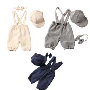 Новородени Фото реквизит Шапка & Панталони Бебе 90-те Униформа Косплей костюм Позиращ костюм