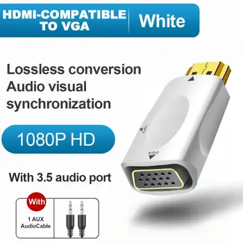 Hd 1080p Портативен HDMI-съвместим с Vga кабел 3.5 мм жак аудио малък мъжки към фамале конвертор адаптер aux аудио кабел