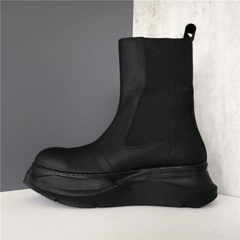 Chelsea Boots Men 2023 Пролетно приплъзване на мъжки ботуши Увеличаване на височината Мъжки платформени ботуши P50f50