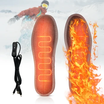 Електрически отопляеми стелки Бързо отопление USB отопляеми стелки за обувки Термични обувки с постоянна температура Подложка за чорапи мека за езда Колоездене