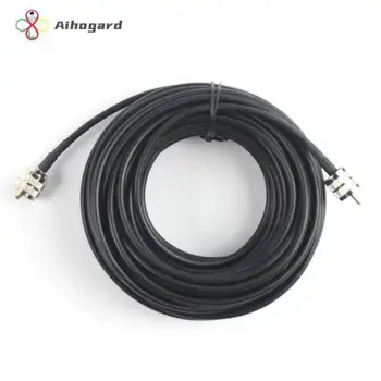 Медна оплетка 15m Rf антенен кабел Преносим черен Uhf мъжки към мъжки Rg8x кабел Потребителска електроника коаксиален кабел