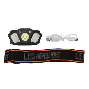 Акумулаторен фар LED фар ABS еластична лента за глава с висока яркост мъниста Работа с двоен бутон Бързо зареждане за риболов