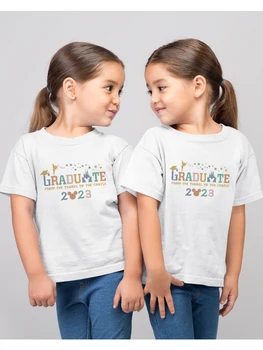 Детски дрехи Момчета Момичета Тениска Нов 2023 Завършил отпечатани къс ръкав кръгла яка Ежедневни върхове Dropship Childen T риза