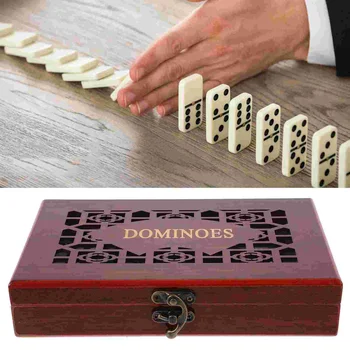 Класически домино блокове настолна игра играчка домино комплект развлечения отдих парти игра играчка с кутия (случайни модели)