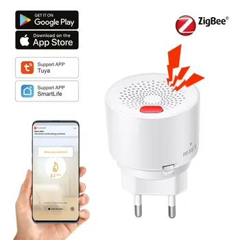 Tuya Zigbee Smart Home Сензор за природен газ Горими домакински интелигентни LPG газ изтичане аларма детектор пожарна сигурност