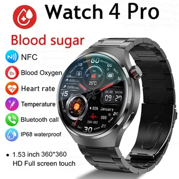 2024 Нови GPS часовници GT4 PRO Smart Watch Men AMOLED HD екран BT Call NFC IP68 Водоустойчив сърдечен ритъм Смарт часовник за кръвна захар GT4