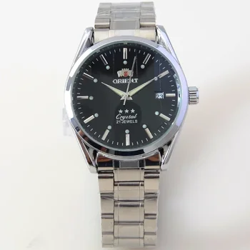  Ново пристигане за Orient Automatic Watch Men, GMT World Map Wrist Watch 3D Dial Stainless Steal, подарък за него Автоматично самонавиване