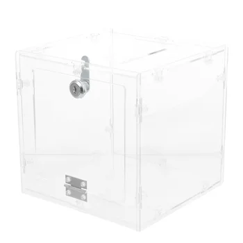 Изчистване на кутията за предложения Избирателна кутия с ключалка DIY събрание билет кутия контейнер многофункционална кутия за съхранение на бонус томбола