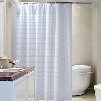Пластмасова PEVA водоустойчива завеса за душ прозрачна бяла ивица завеса за баня луксозна завеса за баня