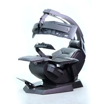 гореща продажба silla геймър работна станция нулева гравитация recliner RGB LED светлина високоговорител хищник скорпион кокпит игрален стол