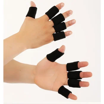 10Pcs еластични спортни ръкави за пръсти артрит подкрепа пръст охрана открит баскетбол волейбол пръст защита