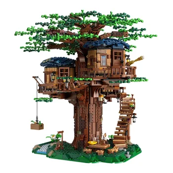 3117 PCS Къща на дърво Най-големите градивни елементи Идеи Тухли Направи си сам играчки Рожден ден Коледен подарък 6007 Съвместим 21318 В НАЛИЧНОСТ