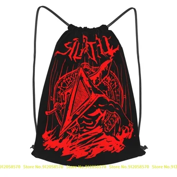 Silent Red Thing Silent Hill Pyramid Head Horror Movie Drawstring Backpack Shoe Bag Sports Bag