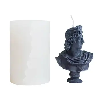 силиконова форма Apollo Head Candle Mold Европейска скулптура Портретна плесен Ароматерапия Гипсова свещ Мухъл