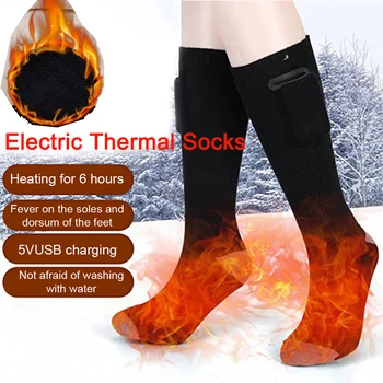 Отопление Чорапи Термични чорапи Зимни топли външни спортни термични чорапи Крак Мъже Жени Колоездене Ски чорапи Електрически чорапи за отопление