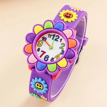 Детски анимационен часовник Кварцов силиконов часовник Начално училище момичета момчета детски часовник 3D силиконова каишка