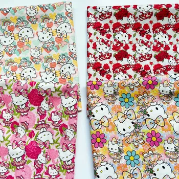 Sanrio 40s Hello Kitty 45x145cm пачуърк шиене памучен плат тъкан шиене прошиващи тъкани ръкоделие материал DIY завеса