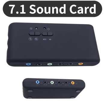 7.1 USB външна стерео звукова карта USB 2.0 звукова карта с 2 MIC глави SPDIF 8-канален DAC изход за домашни настолни високоговорители