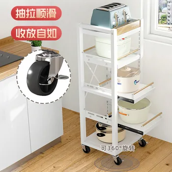 Кухненски рафт етаж стоящ пот багажник за съхранение мантинела против капка пот багажник хладилник странична празнина багажник за съхранение