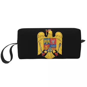 Travel Румъния Орел герб тоалетна чанта Kawaii Румъния флаг горд козметичен грим организатор красота съхранение Dopp комплект кутия