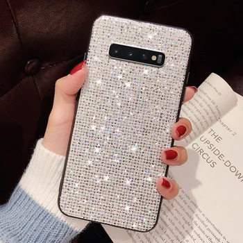 Bling пайети случай за Samsung Galaxy S23 Ultra S22 S21 FE S20 Plus Забележка 20 A73 A72 A52 A53 A54 A14 Glitter диамант телефон капак