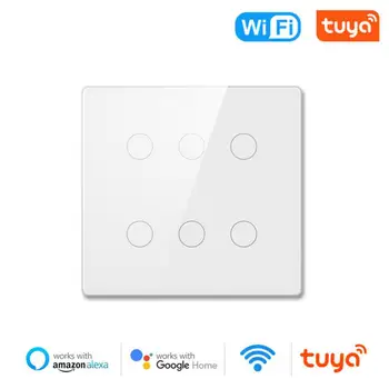 Ac110-220v сензорен екран панел таймер работа с Alexa Google Home Tuya Light Switch Smart Home Бразилия Wifi Smart Light Switch Wifi
