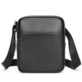 Естествена кожа рамо чанта за мъже бизнес работа чанта малки Crossbody чанти пратеник чанта пътуване чанта Най-добър подарък за мъже