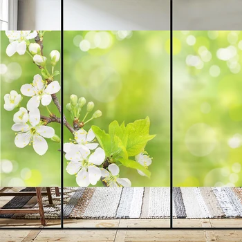 Персонализирани стикери за прозорци засенчване непрозрачни целофан стъклени стикери за врати стикери за стена декоративни матов филм цвете дъждовна нощ