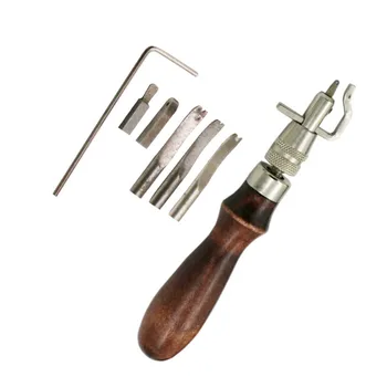 7 В 1 DIY кожа занаят регулируеми шевове Groover гънка кожени инструменти занаятчийски инструмент кожа ръб шевове шевни инструменти набор