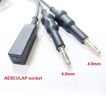 За AESCULAP / MARTIN Биполярни форцепти за електрокоагулация Пинсети кабел Силиконов коагулаторен проводник, двоен 4.0mm мъжки, 3m