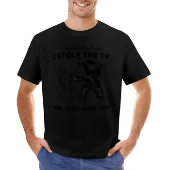 Откраднах тениската на телевизора момчешки тениски мъжки графични тениски големи и високи