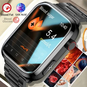 2023 Медицински клас Смарт часовник Кръвна захар Липиди в кръвта Пикочна киселина ЕКГ Гривна Телесна температура Bluetooth повикване Здраве Смарт часовник