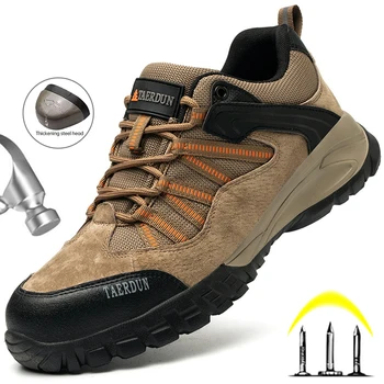 Стоманени обувки за мъже Обувки за безопасност Дишащи леки работни маратонки Пробивни ботуши за безопасност Строителни работни обувки