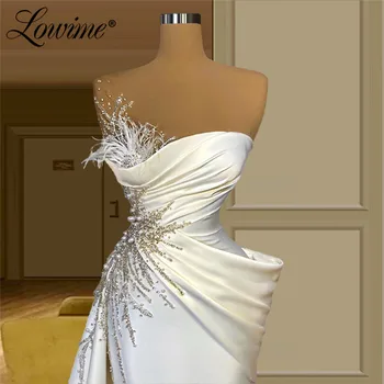 Вечерна рокля с мъниста Lowime Feather De Soiree 2021 Турски кафтани абитуриентски рокли Дълги русалски рокли Дамска парти нощна рокля