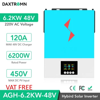 DAXTROMN хибриден инвертор 6200W 3600W 48V DC зарядно устройство 120A MAX DC PV ВХОД 450V поддръжка Wifi чанта синусоида хибриден слънчев инвертор