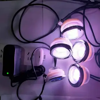 4pcs водоустойчива RGB LED масажна лампа 1.5w подводна водна хидромасажна химиотерапия доведе басейн спа светлина 1 контролер 1 адаптер