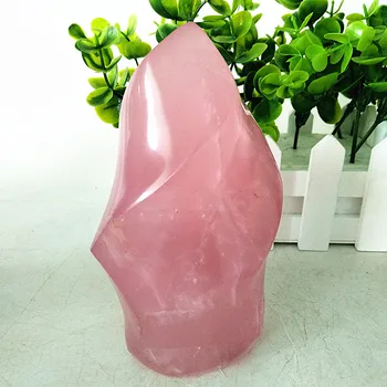 естествен розов кварц розов кристален факел сладолед орнаменти бюро Декор за домашна стая Духовна медитация Чакра Лечебни кристали