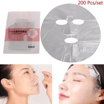 200Pcs/lot Пластмасов филм Естествени пластмасови хартиени маски за еднократна употреба Грижа за кожата Маска за почистване на цялото лице Хартия за красота на лицето Здравословен инструмент