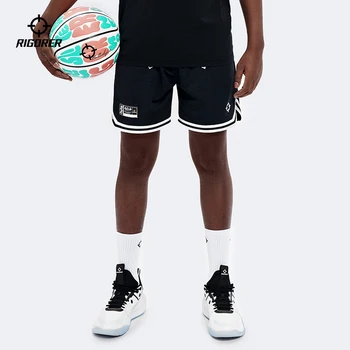 RIGORER 2023 Баскетболни полиестерни шорти Спортни шорти Мъжки спортни панталони Бродирани баскетболни шорти Уютни къси панталони