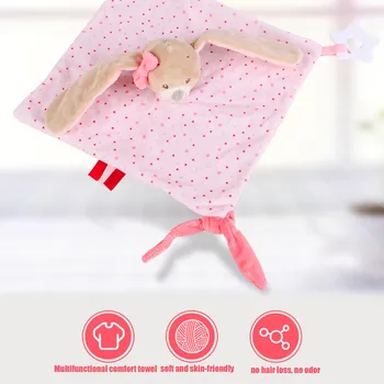 Бебешка плюшена играчка слон заек комфортна кърпа с чесалка