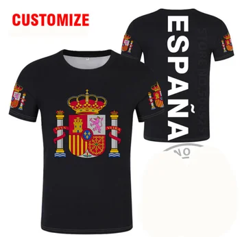 Spain Nation Flag T Shirt Es Испански Мъже Жени Детски Възрастни Най-добро качество Памучна хип-хоп тениска с къс ръкав