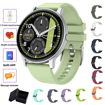 Full Touch Smart Watch Жени Мъже Smartwatch Електроника Смарт часовник за Android IOS Фитнес Tracker Кръгъл спортен смарт часовник