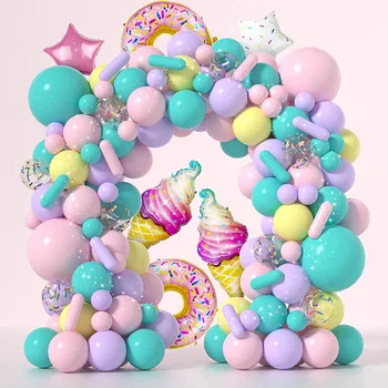 Sweet One поничка балон венец сладолед бонбони балони арка за деца момичета поничка растат тематични декорации за рожден ден